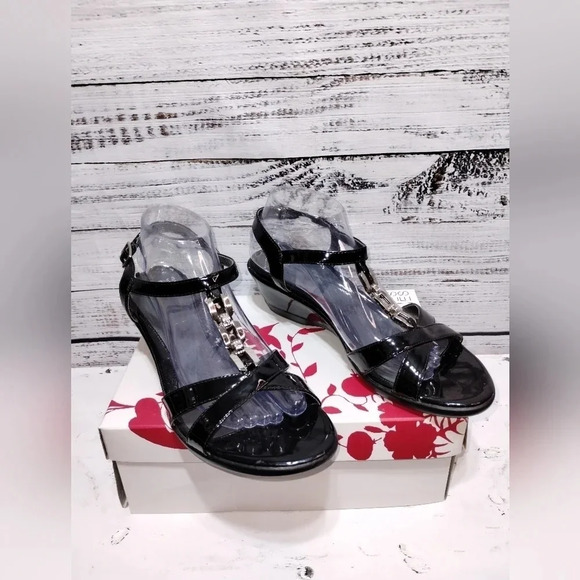 Mootsie Tootsies Laquila K‎ Wedge Black Silver New In Box Office Dressy Wedding - Picture 1 of 6